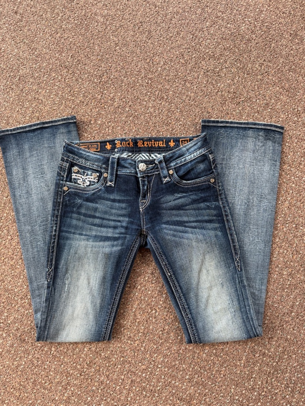 Rock Revival Women's Boot Cut Faded Indigo Jeans